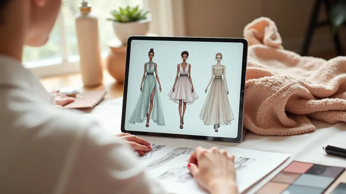 Procreate fashion brushes bundle used to draw fashion illustrations on iPad