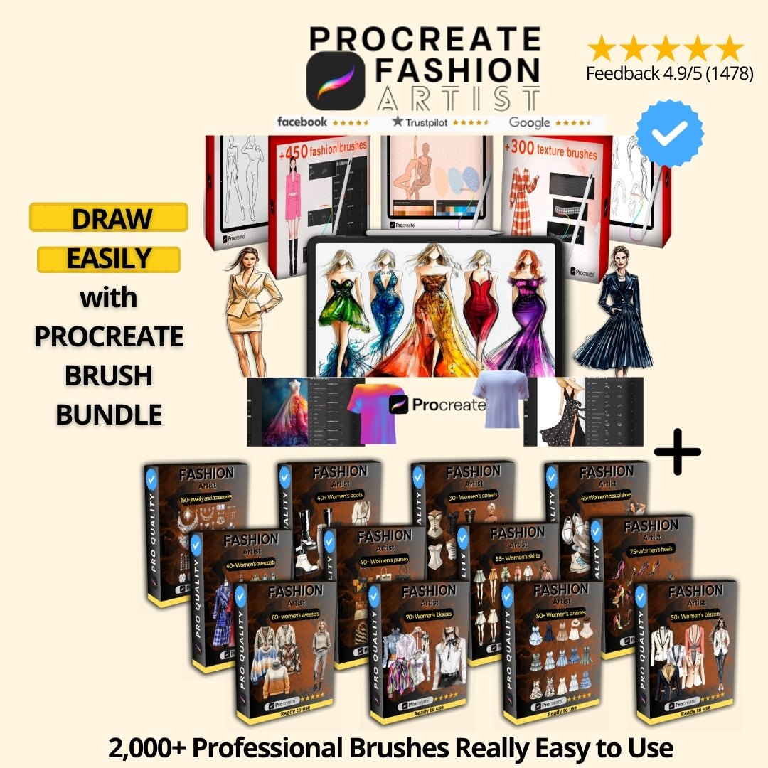 Procreate Fashion Bundle PREMIUM - PROCREATE FASHION ARTIST