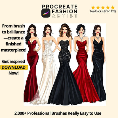 Procreate Fashion Bundle PREMIUM - PROCREATE FASHION ARTIST