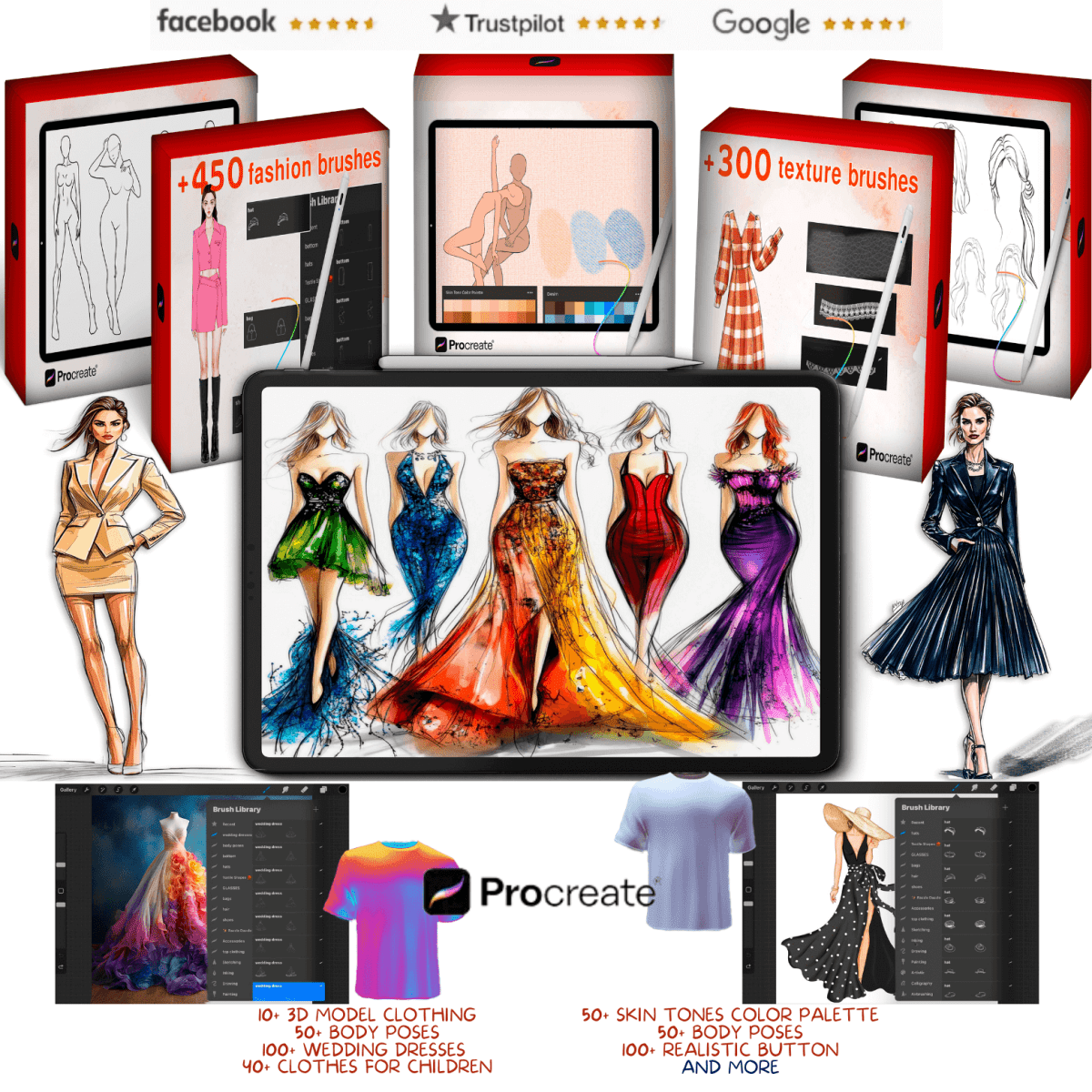Procreate Fashion Bundle STANDARD - PROCREATE FASHION ARTIST