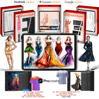 Procreate Fashion Bundle STANDARD - PROCREATE FASHION ARTIST
