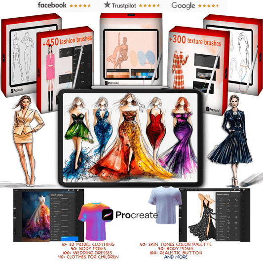 Procreate Fashion Bundle STANDARD - PROCREATE FASHION ARTIST