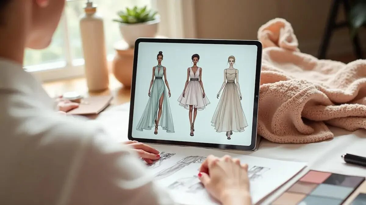 Procreate fashion brushes bundle used to draw fashion illustrations on iPad